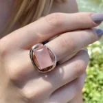 pembe kuvars yuzuk