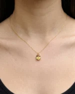 sitrin taslı minimal gumus kolye